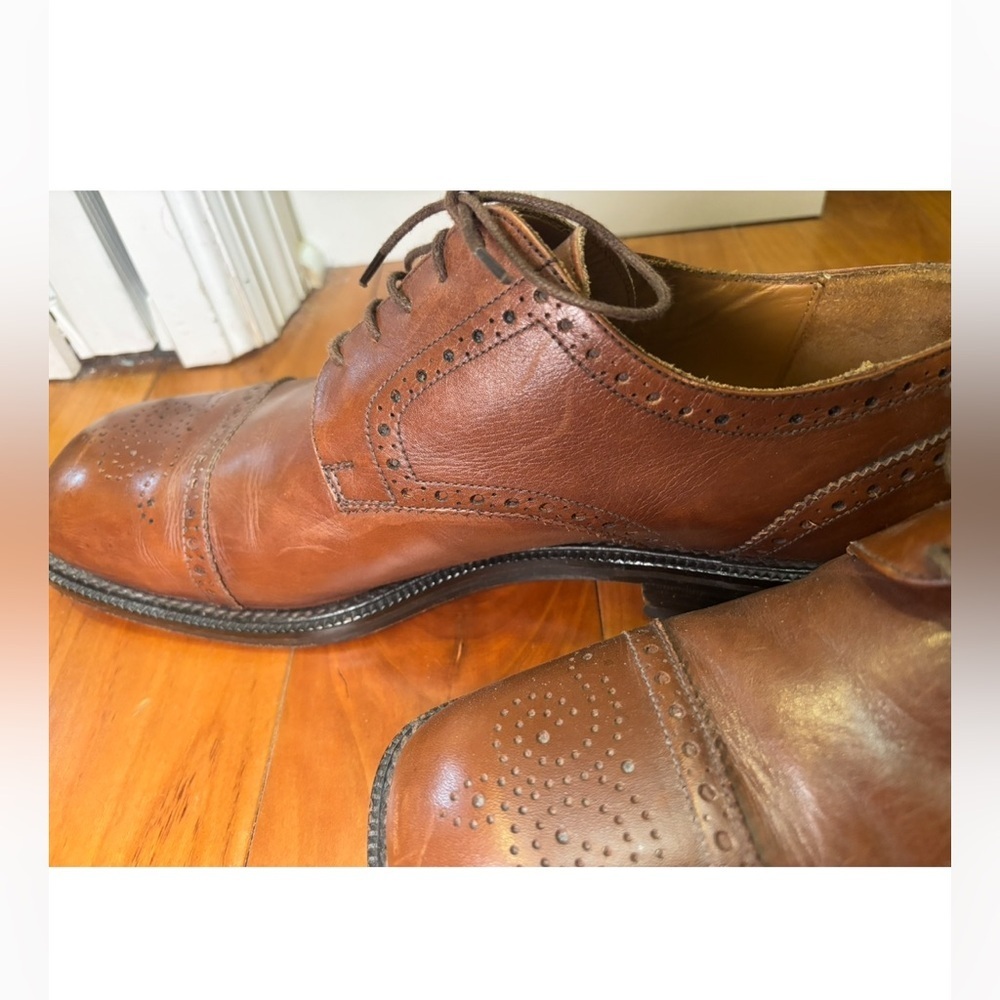 Zampiere men’s Brown Leather Brogue Lace-Up Shoes - Picture 4 of 7